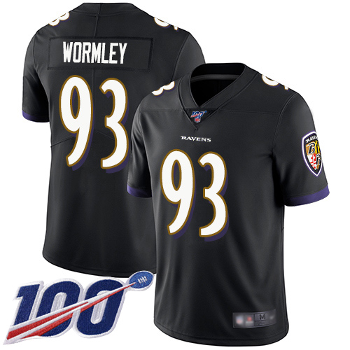 Baltimore Ravens Limited Black Men Chris Wormley Alternate Jersey NFL Football 93 100th Season Vapor Untouchable